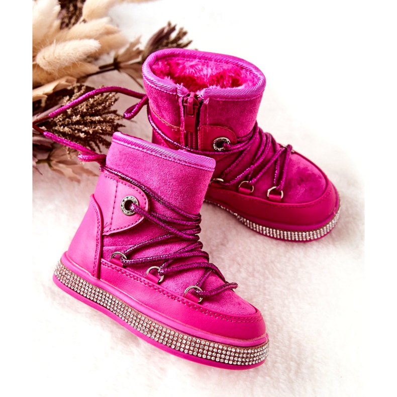 FR1 Children's Snow Boots With Cubic Zirconia Wellma Fuchsia pink 4