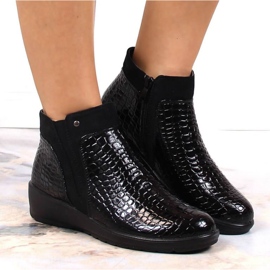 Wedge boots, insulated crochet T.Sokolski W SCA176A black 2