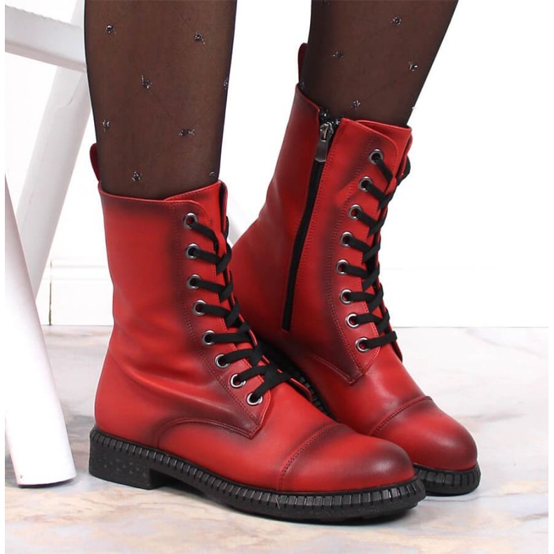 Lace-up boots with a zipper insulated T.Sokolski W SCA178B red 2