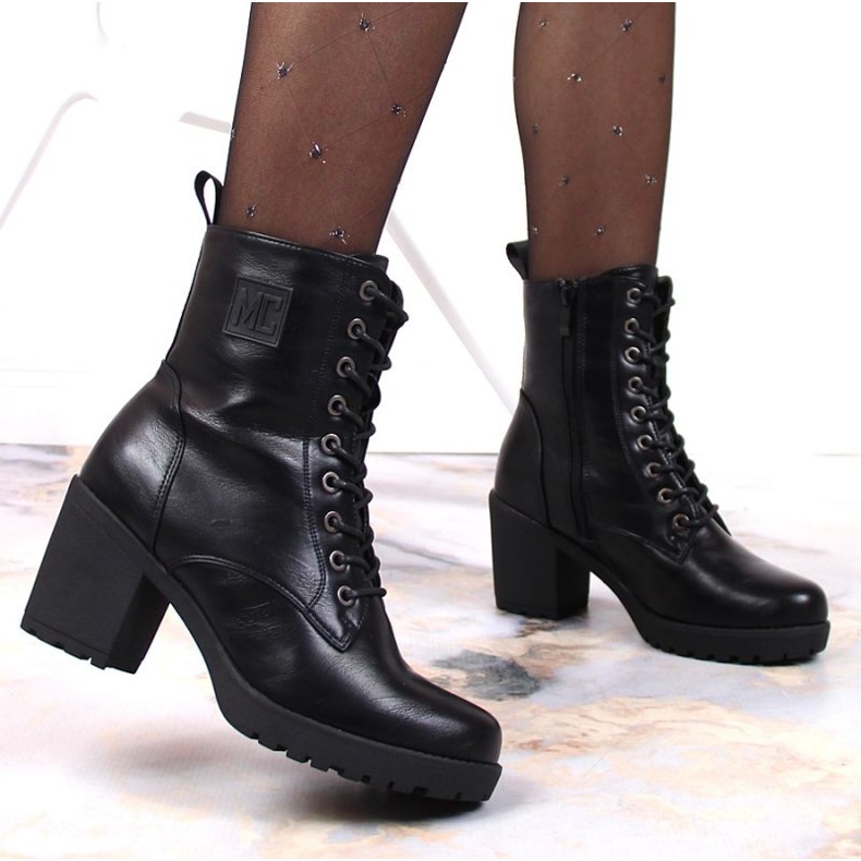 Lace-up boots with a zipper, insulated Jezzi W JEZ140E black 2