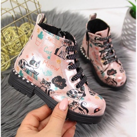 Nautilus Boots autumn boots Navy Dot Jr WOL6B pink 1