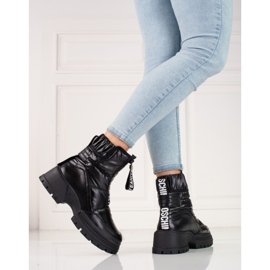 Women's black snow boots on the Shelovet platform 2