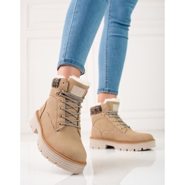Women's trappers insulated with shelovet fur beige 2