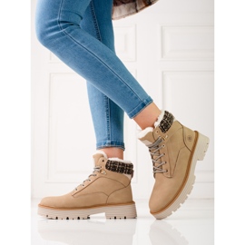 Women's trappers insulated with shelovet fur beige 1