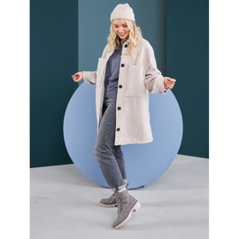 Comfortable gray Rieker X5701-40 women's warm gray platform boots grey 1
