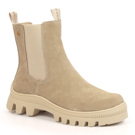 Leather, suede Jodhpur boots, insulated beige Filippo 1