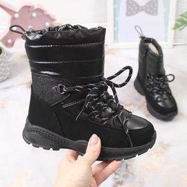 Girls' snow boots insulated with sheep wool black News 1