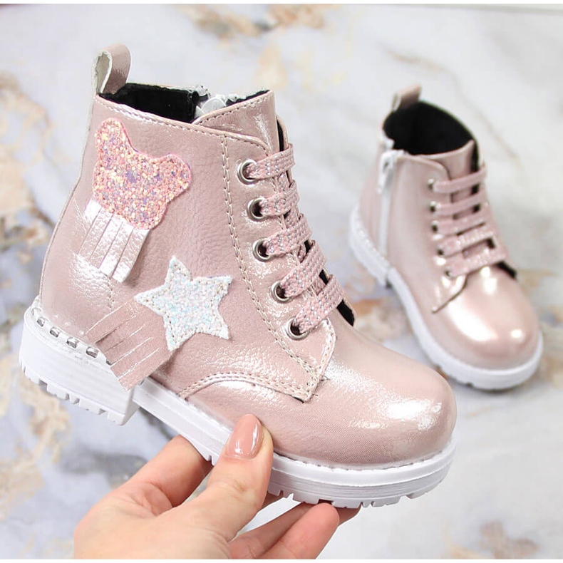 Shiny pink insulated boots for girls Potocki 2