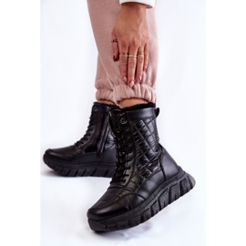Vinceza Women's Lace-up Snow Boots On The Platform Black Anubi 2