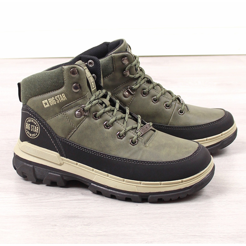 Men's Khaki Big Star KK174119 hiking boots green 1