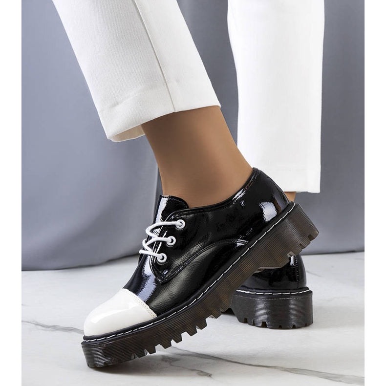 PA1 Black lacquered Cardin shoes white 2 PA1 Black lacquered Cardin shoes white 2