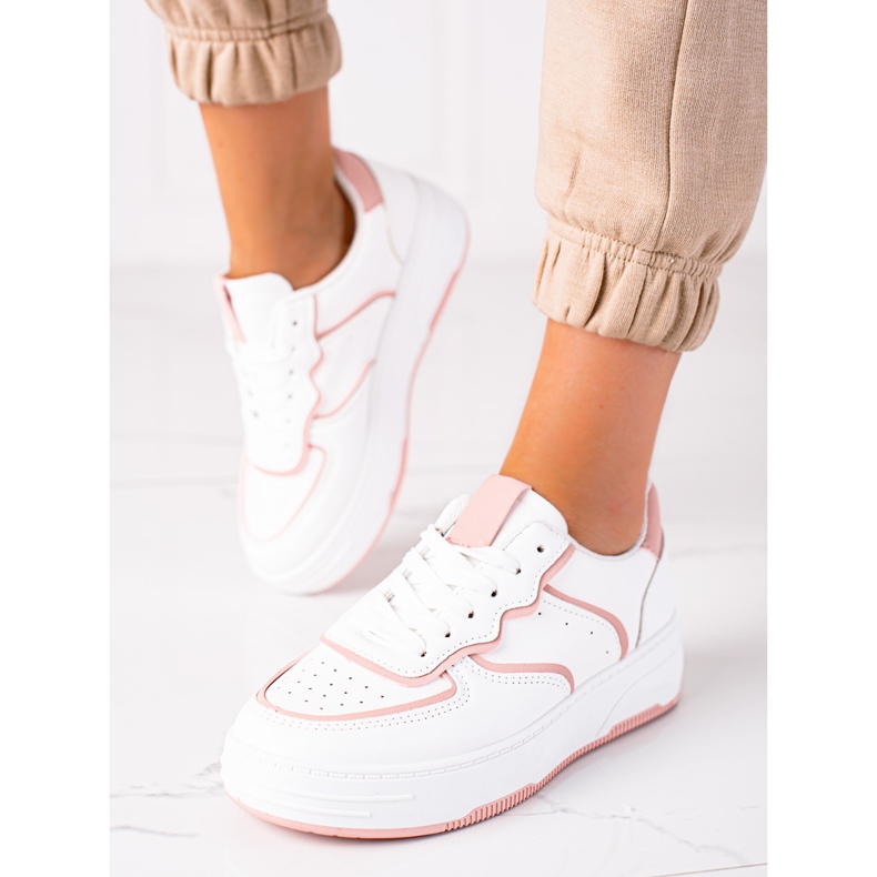 SHELOVET Women's sneakers white pink 2 SHELOVET Women's sneakers white pink 2