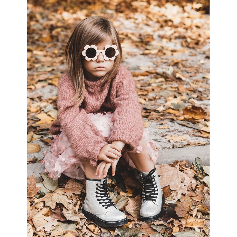 FR1 Children's Boots Warm With A Zipper Lacquered Silver Goopy 1