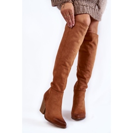 Lewski Shoes Women's Leather Thigh High Boots Lewski 2833 Camel brown 1