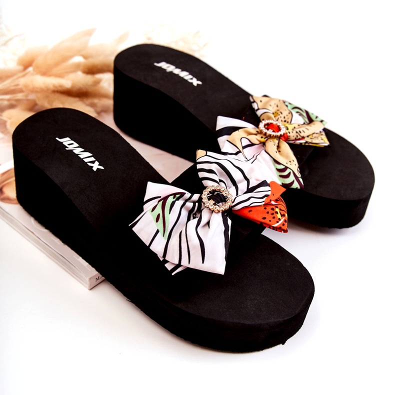 WJ1 Women's White Silana Foam Wedge Slippers black multicolored 1
