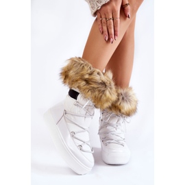 Women's White Shannon Lace-up Snow Boots 1
