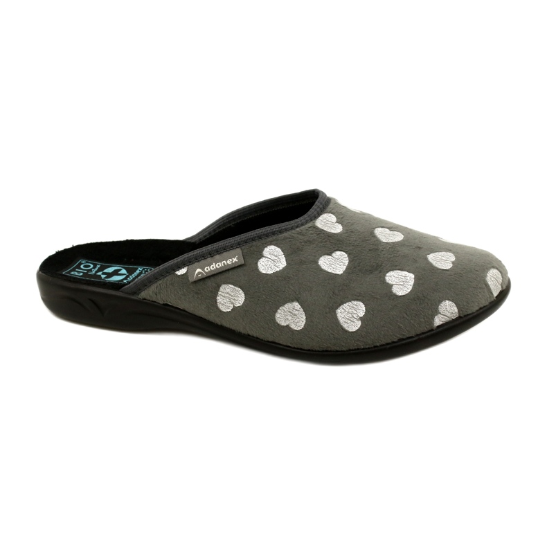 Women's Slippers With Hearts BIO Adanex 27938 Gray grey 1