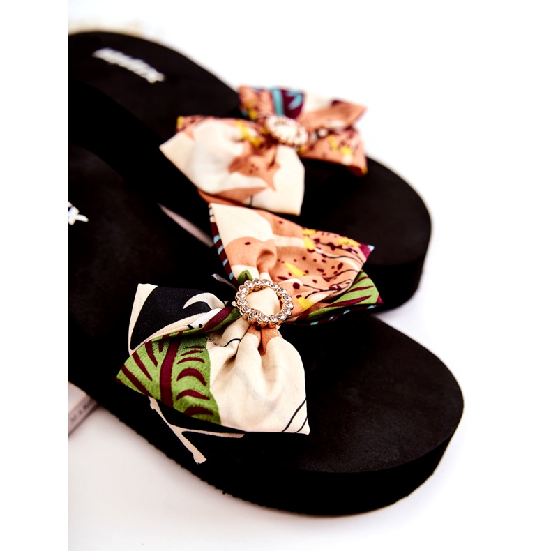 WJ1 Women's Beige Silana Foam Wedge Slippers black multicolored 2