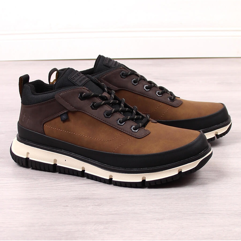 Comfortable high brown men's shoes Bugatti KK153232 black 1