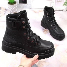 Women's black Sergio Leone insulated black workers on a platform 1