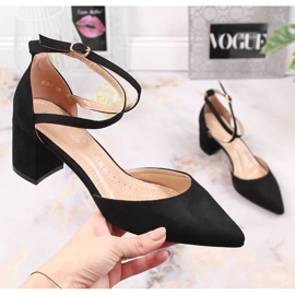T.Sokolski Women's suede pumps with pointed toe, black 1