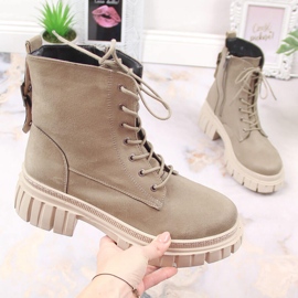 Women's suede workers on a beige padded platform by T.Sokolski 1