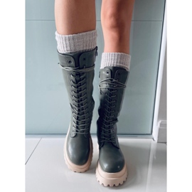 BM Zona Green lace-up boots 2