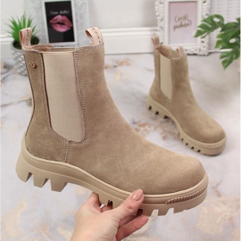 Leather, suede Jodhpur boots, insulated beige Filippo 2