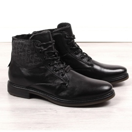Leather men's boots black Bugatti KK153008 1