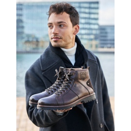 Waterproof winter boots for men insulated with sheep wool Rieker F3602-25 brown 1