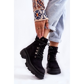 Leather Warm Lace-up Boots Black Merisha 1 Leather Warm Lace-up Boots Black Merisha 1