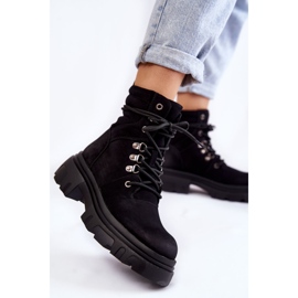 Leather Warm Lace-up Boots Black Merisha 2 Leather Warm Lace-up Boots Black Merisha 2