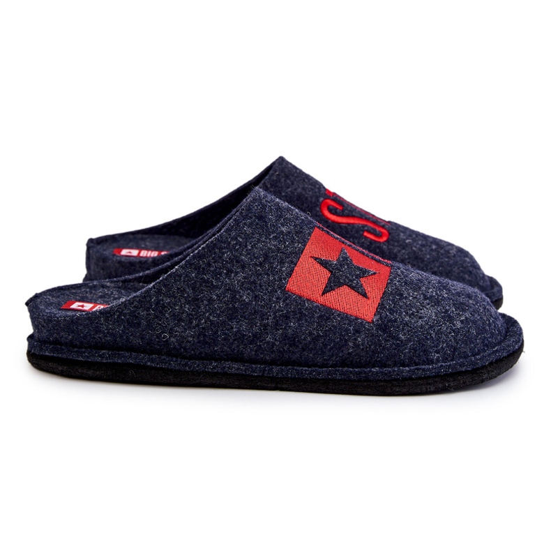 Classic Men's Slippers Big Star KK176002 Navy Blue 1