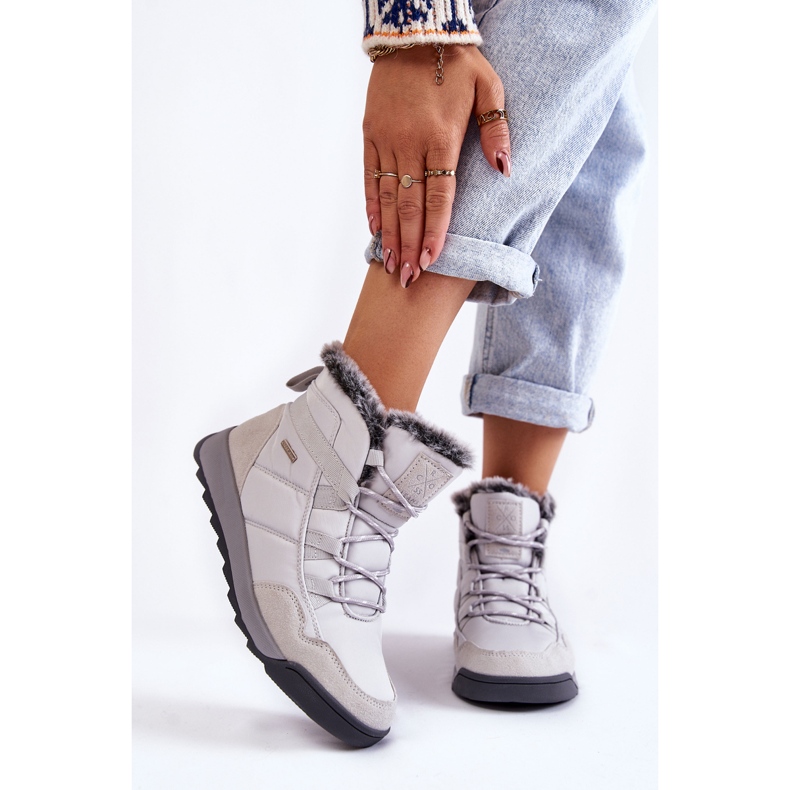 Women's insulated snow boots Cross Jeans KK2R4015C Gray grey 1