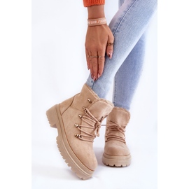 Women's Suede Boots Beige Bellita Trappers 1