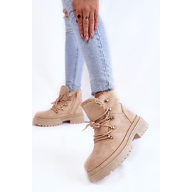 Women's Suede Boots Beige Bellita Trappers 2