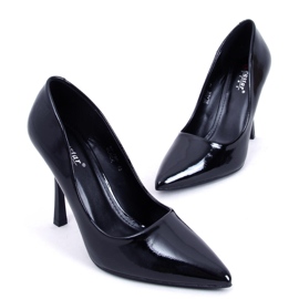 PA1 Anika Black lacquered women's high heels 2