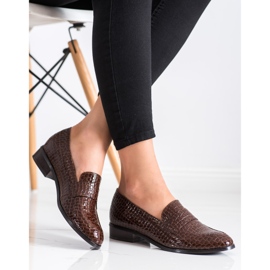 Snake Print VINCEZA loafers brown 1