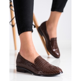 Snake Print VINCEZA loafers brown 2