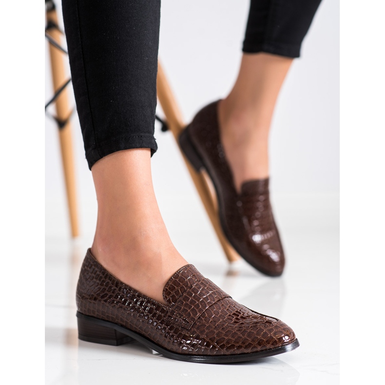 Snake Print VINCEZA loafers brown 2