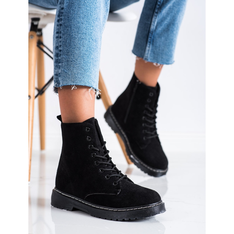 SHELOVET Warm suede Trappers black 1 SHELOVET Warm suede Trappers black 1