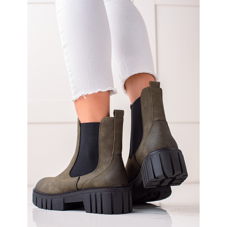 Chelsea boots made of eco leather by Sergio Leone green 2