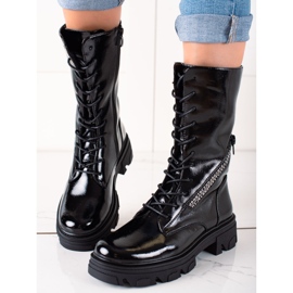 Boots with a decorative Sergio Leone zipper black 2