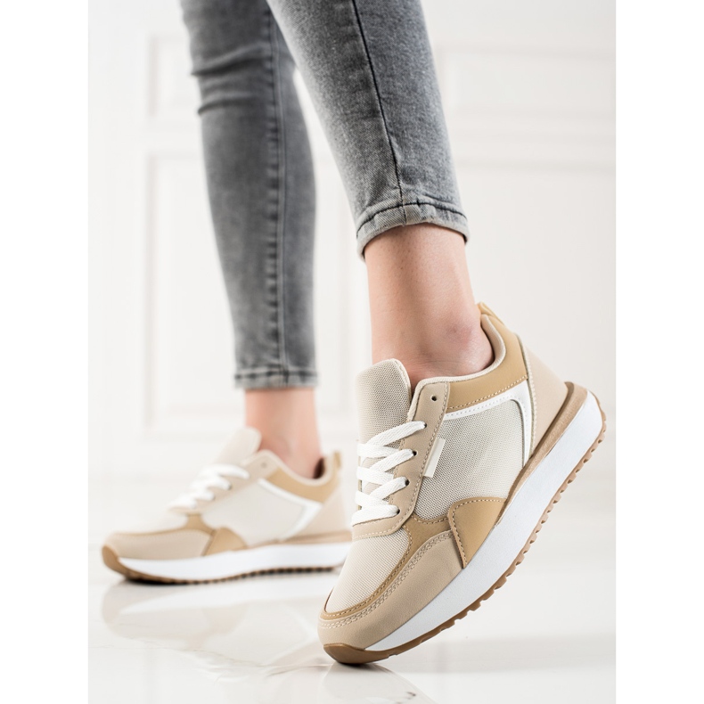 Sweet Shoes Sneakers With Mesh beige brown 2