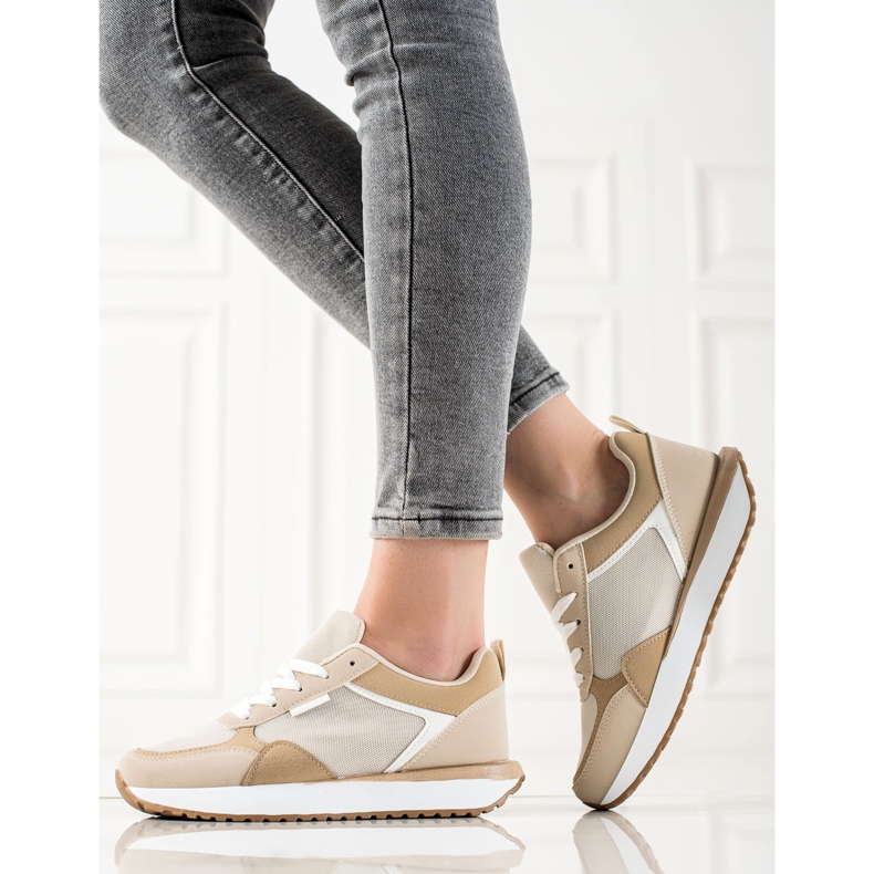 Sweet Shoes Sneakers With Mesh beige brown 1
