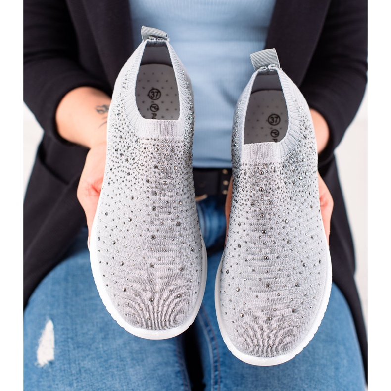 W. Potocki Sneakers With Potocki Crystals grey 1