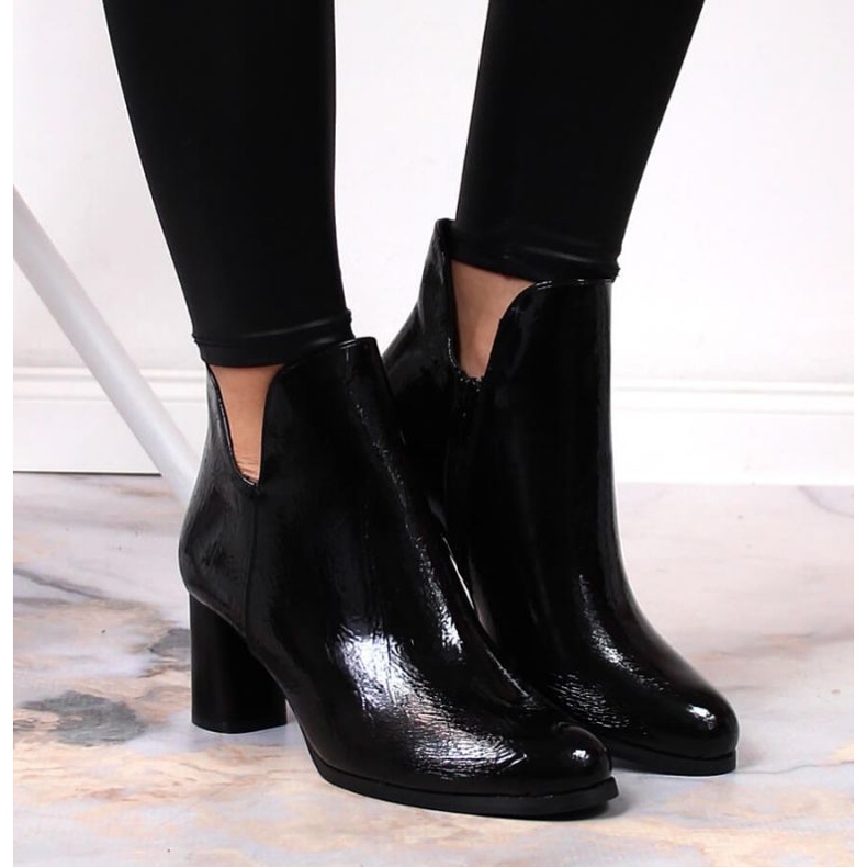 Boots lacquered on the post insulated Jezzi W JEZ385A black 2