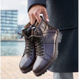 Waterproof winter boots insulated with sheep wool Rieker M RKR553 brown 1