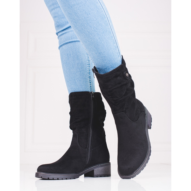 High suede women's shelovet boots black 1