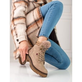 Ladies' beige hiking boots 2